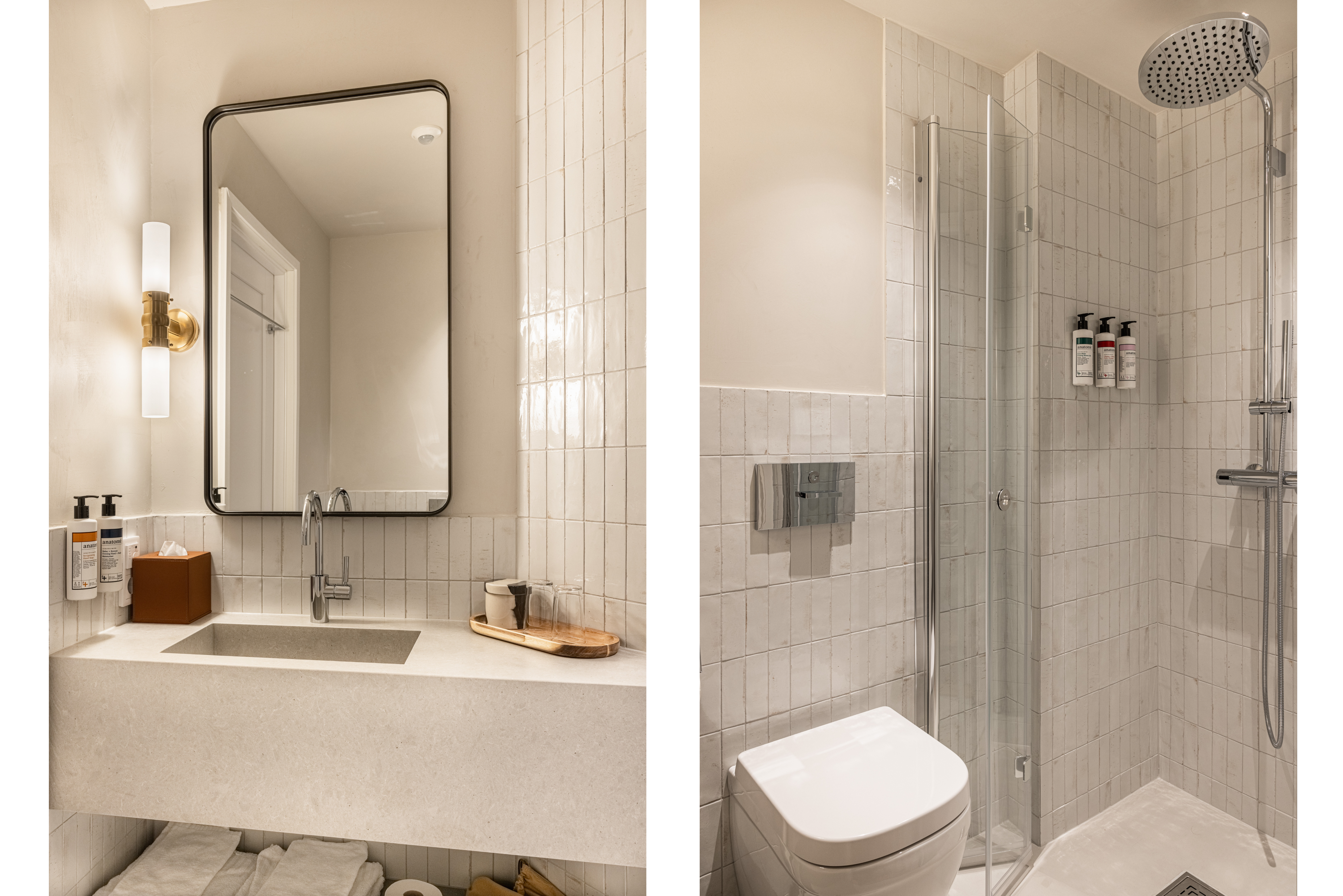 Studio apartment bathroom